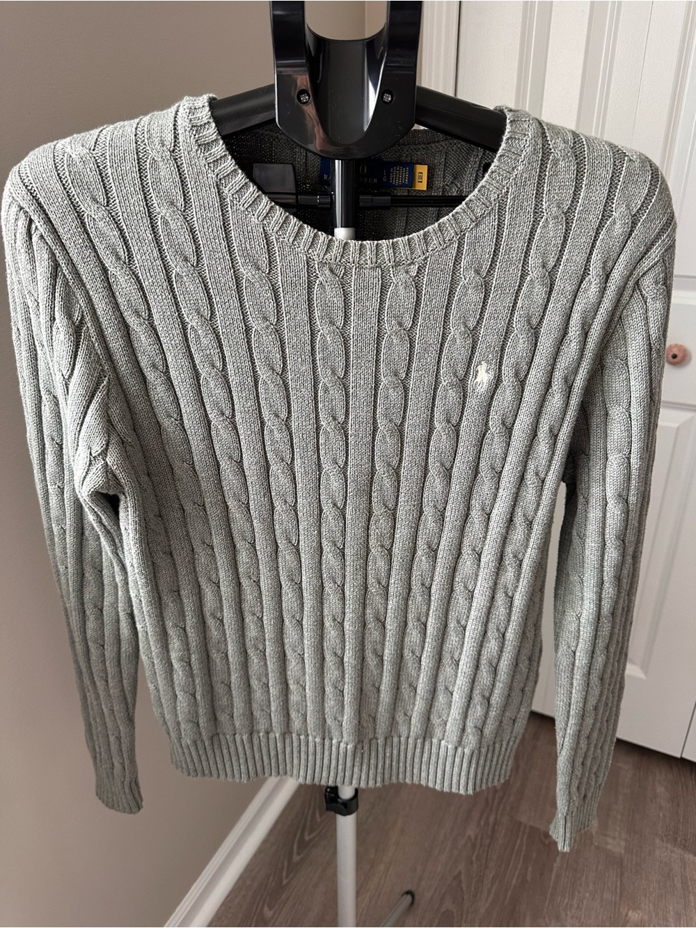 Polo Ralph Lauren Gray Cable Knit Crewneck Sweater